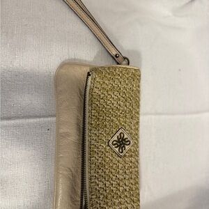 Simply Vera Vera Wang Beige and Tan Woven Clutch